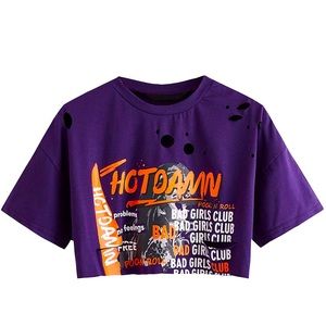 Purple small hotdamn crop top